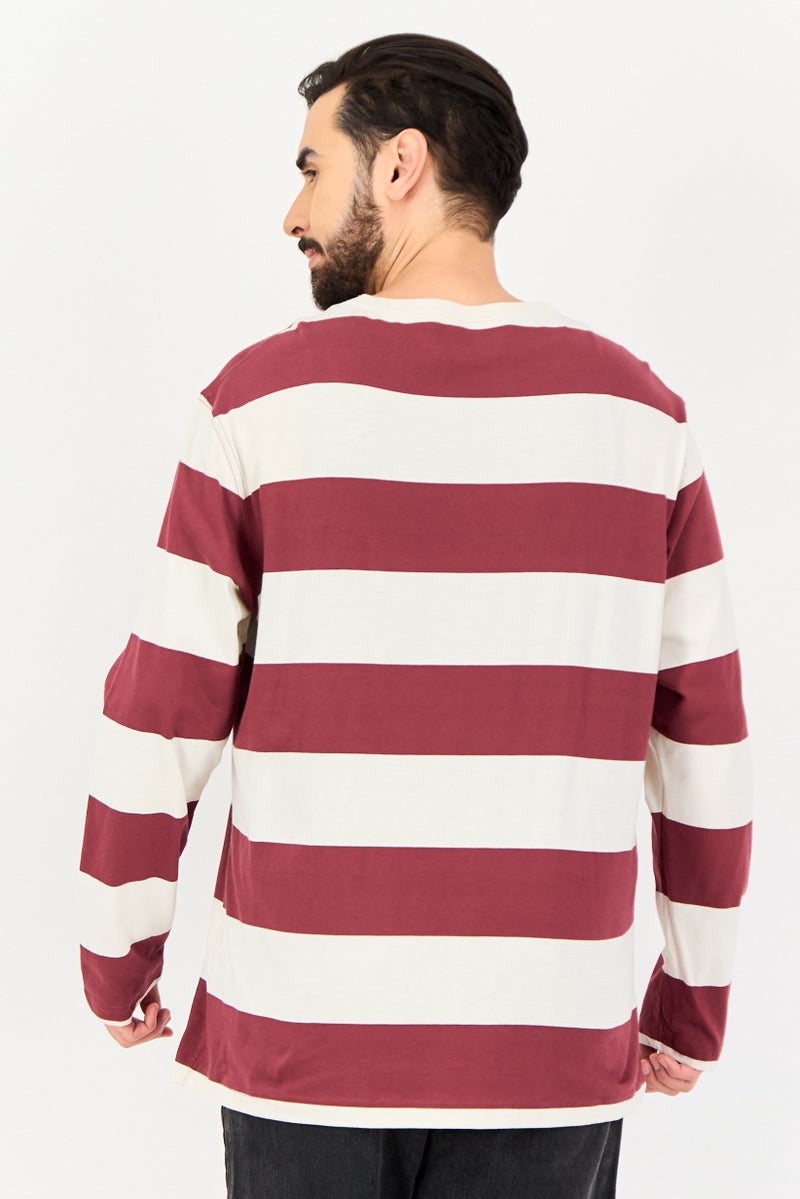 Celio Men Crew Neck Long SleeveS Stripe T-Shirt, Multicolor - Image 4